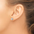 Stainless Steel CZ Brushed Diamond Shaped Post Earrings - Birthstone Company