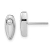 Stainless Steel Polished w/ CZ Post Earrings - Birthstone Company