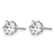 Stainless Steel Polished 6mm Round CZ Stud Post Earrings - Birthstone Company
