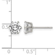 Stainless Steel Polished 6mm Round CZ Stud Post Earrings - Birthstone Company