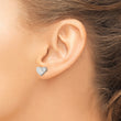 Stainless Steel CZ Polished Heart Post Earrings - Birthstone Company