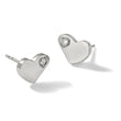 Stainless Steel CZ Polished Heart Post Earrings - Birthstone Company