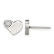 Stainless Steel CZ Polished Heart Post Earrings - Birthstone Company