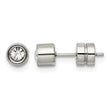 Stainless Steel CZ Polished Post Earrings - Birthstone Company