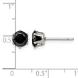 Stainless Steel Polished 6mm Black Round CZ Stud Post Earrings - Birthstone Company