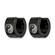 Stainless Steel Yin Yang Black IP Plated Hinged Hoop Earrings - Birthstone Company