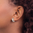 Stainless Steel CZ Brushed Hinged Hoop Earrings - Birthstone Company