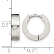 Stainless Steel CZ Brushed Hinged Hoop Earrings - Birthstone Company