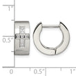 Stainless Steel CZ Cross Brushed & Polished Hinged Hoop Earrings - Birthstone Company