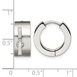 Stainless Steel CZ Brushed & Polished Round Hinged Hoop Earrings - Birthstone Company