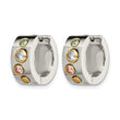 Stainless Steel Multicolor CZ & IP-plated Hinged Hoop Earrings - Birthstone Company