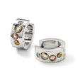 Stainless Steel Multicolor CZ & IP-plated Hinged Hoop Earrings - Birthstone Company