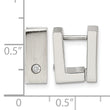 Stainless Steel CZ Brushed & Polished Hinged Square Hoop Earrings - Birthstone Company