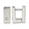 Stainless Steel CZ Brushed & Polished Hinged Square Hoop Earrings - Birthstone Company