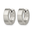 Stainless Steel Brushed & Polished Round Hinged Hoop Earrings - Birthstone Company