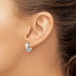 Stainless Steel Brushed & Polished Round Hinged Hoop Earrings - Birthstone Company
