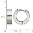 Stainless Steel Brushed & Polished Round Hinged Hoop Earrings - Birthstone Company