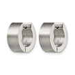 Stainless Steel Brushed Round Hinged Hoop Earrings - Birthstone Company