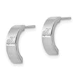 Stainless Steel Laser Design Half Hoop Post Earrings - Birthstone Company