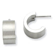 Stainless Steel Brushed & Polished Post Hoop Earrings - Birthstone Company