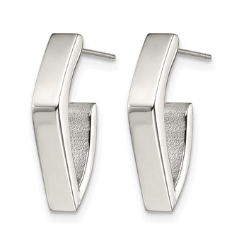 Stainless Steel Polished J Post Earrings - Birthstone Company