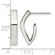 Stainless Steel Polished J Post Earrings - Birthstone Company