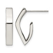Stainless Steel Polished J Post Earrings - Birthstone Company
