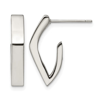 Stainless Steel Polished J Post Earrings - Birthstone Company