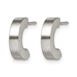 Stainless Steel Brushed Half Hoop Post Earrings - Birthstone Company