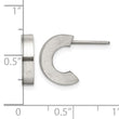 Stainless Steel Brushed Half Hoop Post Earrings - Birthstone Company