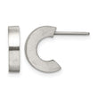 Stainless Steel Brushed Half Hoop Post Earrings - Birthstone Company