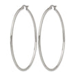 Stainless Steel Polished 60mm Hoop Earrings - Birthstone Company