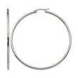 Stainless Steel Polished 60mm Hoop Earrings - Birthstone Company