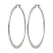 Stainless Steel Polished 50mm Hoop Earrings - Birthstone Company