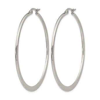 Stainless Steel Polished 50mm Hoop Earrings - Birthstone Company