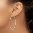 Stainless Steel Polished 50mm Hoop Earrings - Birthstone Company