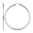 Stainless Steel Polished 50mm Hoop Earrings - Birthstone Company