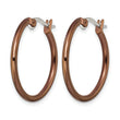 Stainless Steel Brown IP plated 26mm Hoop Earrings - Birthstone Company