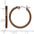 Stainless Steel Brown IP plated 26mm Hoop Earrings - Birthstone Company