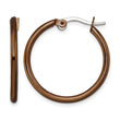 Stainless Steel Brown IP plated 26mm Hoop Earrings - Birthstone Company