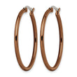 Stainless Steel Brown IP plated 32mm Hoop Earrings - Birthstone Company