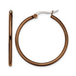 Stainless Steel Brown IP plated 32mm Hoop Earrings - Birthstone Company
