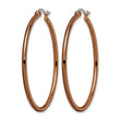 Stainless Steel Brown IP plated 40mm Hoop Earrings - Birthstone Company