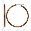 Stainless Steel Brown IP plated 40mm Hoop Earrings - Birthstone Company