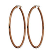 Stainless Steel Brown IP plated 48mm Hoop Earrings - Birthstone Company