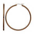 Stainless Steel Brown IP plated 48mm Hoop Earrings - Birthstone Company