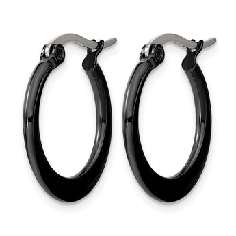 Stainless Steel Black IP plated 19mm Hoop Earrings - Birthstone Company
