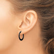 Stainless Steel Black IP plated 19mm Hoop Earrings - Birthstone Company