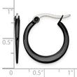 Stainless Steel Black IP plated 19mm Hoop Earrings - Birthstone Company