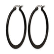 Stainless Steel Black IP plated 34mm Hoop Earrings - Birthstone Company